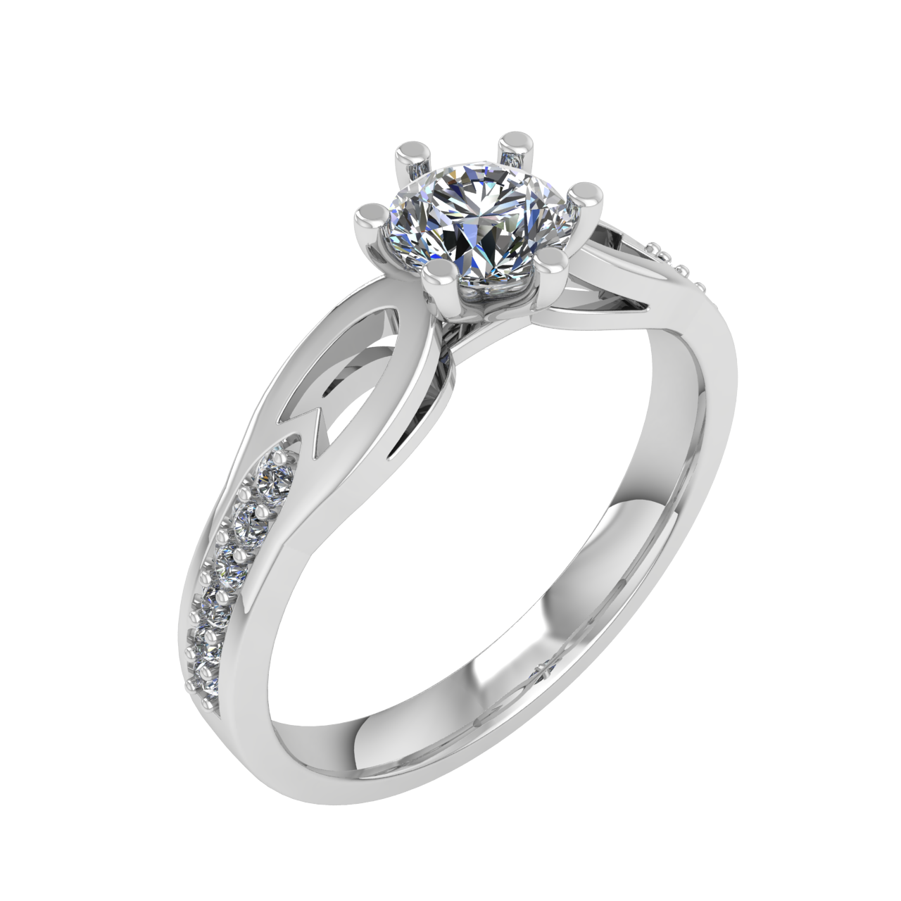 ACCENTED 5.00mm ROUND ENGAGEMENT RING
